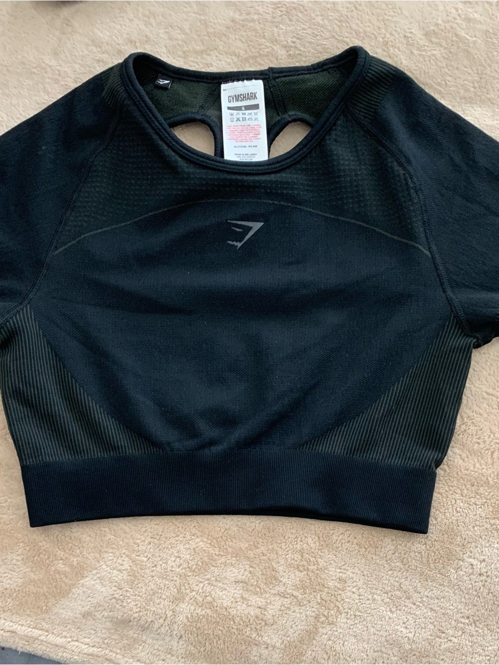 Gymshark Black Workout Crop Bra with Subtle Logo